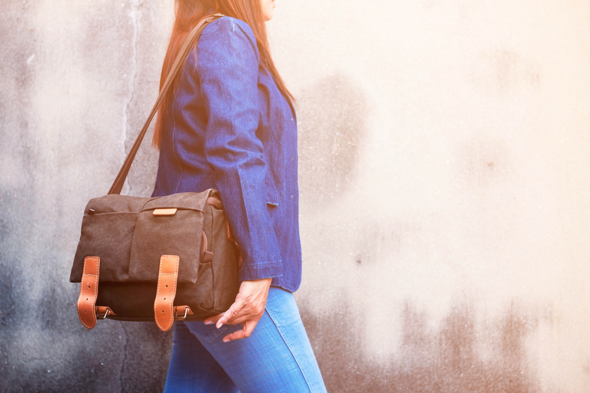 fashion of jeans and handbags